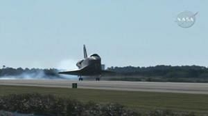 Shuttle Atlantis back on terra firma