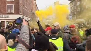 Début d’agitation dans les rues de Copenhague