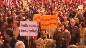 Demonstration in spain against retirement age
