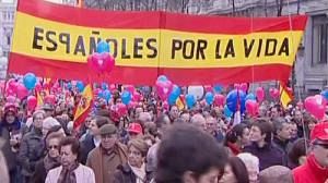 Manifestaciones en España contra el aborto