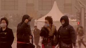 A sandstorm in Beijing, China