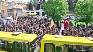 Police and anti-government protesters clash in Georgia