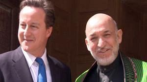 Hamid Karzaï reçu par David Cameron