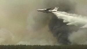 Peat bog fires near Chernobyl site