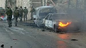 Cars burnt in Jerusalem days before peace talks
