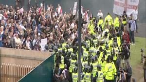 English Defence League protest turns ugly