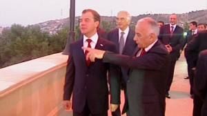 Azerbaijan flies the flag during Medvedev’s visit