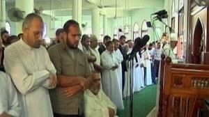 Muslims pray on last Friday in Ramadan