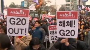 Une femme tente de s’immoler au G20
