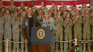 Obama visits Afghanistan and praises troops