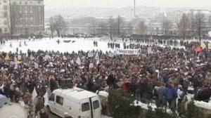 Public sector Czechs protest austery measures