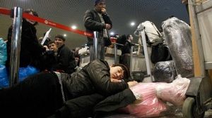 Tempers fray as Moscow flight disruption persists