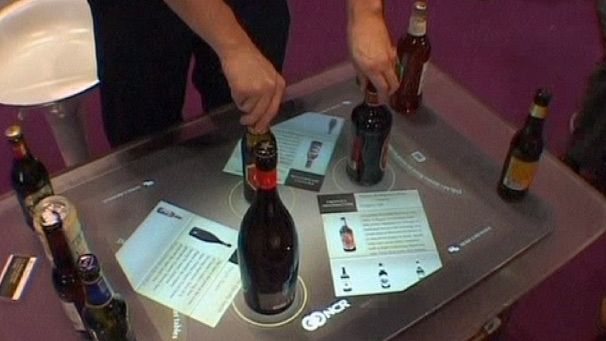 Touch screen table that gets in the beers