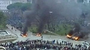 Shocking footage of Albania unrest