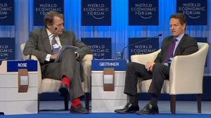 UK cutbacks, US investment on stage in Davos