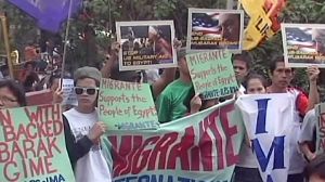 Opérations de soutien au manifestants égyptiens aux Philippines et en Thaïlande