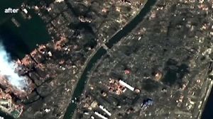 Before and after earthquake and tsunami via Google Earth