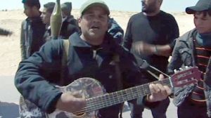 Libyan rebel singer in Ajdabiya