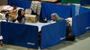 Japanese emperor visits tsunami evacuees