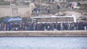 Tunisian immigrants protest against France