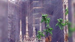 Holy smoke! Barcelona basilica burned