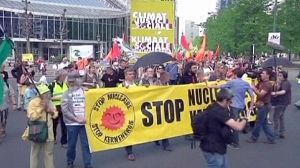 Bruxelles : les antinucléaires dans la rue