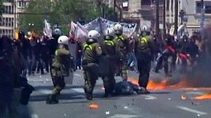 Clashes in Greece at anti-austerity march