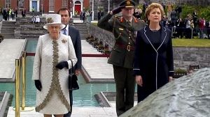 Irish protesters make themselves heard during royal visit