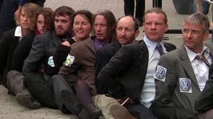 Greenpeace activists protest at European Business Summit