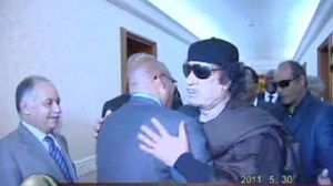 Ghaddafi reappears in public