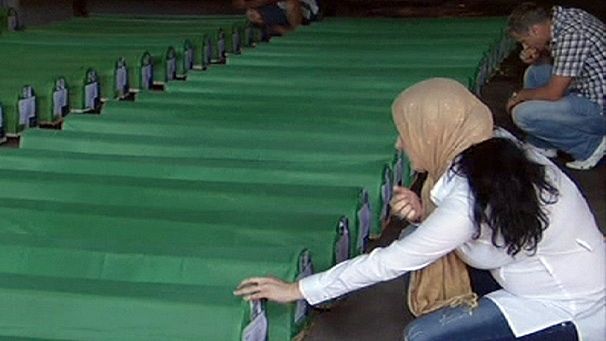 Srebrenica victims bodies leave morgue
