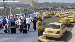 Tourists sweat over Greek taxi strike