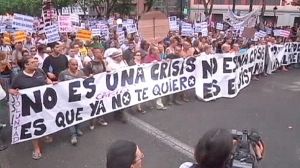 La marche des indignés espagnols contre la crise