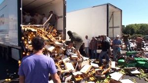 Des agriculteurs français s’en prennent aux transporteurs espagnols