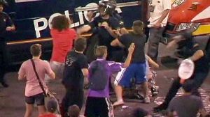 Protesters clash with police in Madrid