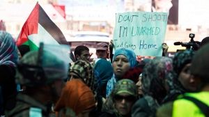 Protestation contre la restriction d’accès à Jérusalem-Est imposée aux Palestiniens