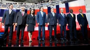 US Republican debate turns into testy exchange
