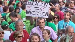 Dans les rues de Madrid, pour sauver l‘école