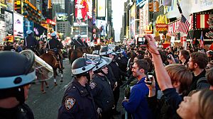 US anti-greed protesters march on Times Square