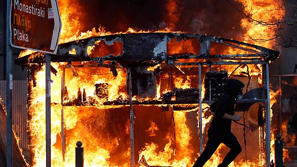 Greek protests turn violent