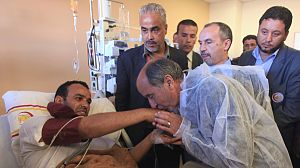 NTC leader visits wounded fighters in Benghazi