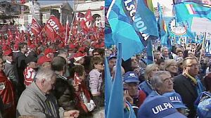 Italian unions protest against austerity measures