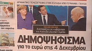 Greeks react to euro referendum talk