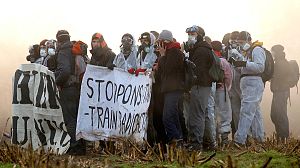 Protesters target nuclear waste train in France
