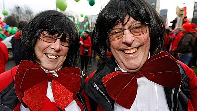 Belgian humour alive and well in austerity protests Belgian humour alive and well in austerity protests
