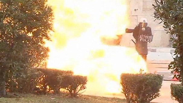 Protests turn violent in Athens