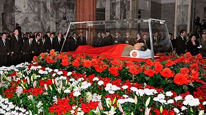 Son leads tributes as Kim Jong-il lies in state