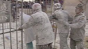 Traditional flour fights in Spain