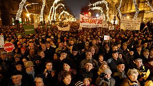 Manifestation à Budapest contre la nouvelle Constitution