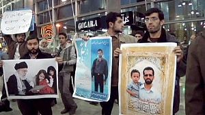 Protesters greet UN nuclear inspectors in Iran
